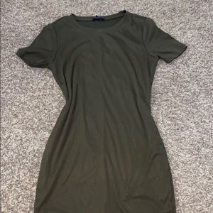 olive green tight dress